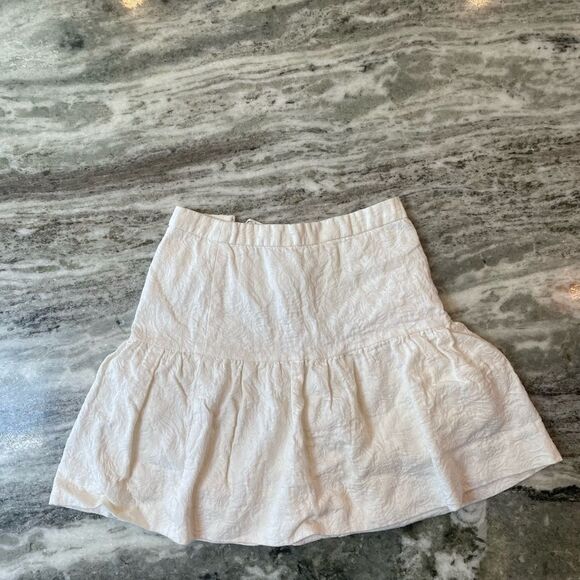 J.Crew Womens Size 00 Matelasse' Drop Waist Textured Cream Ivory Mini Skirt - Picture 2 of 6